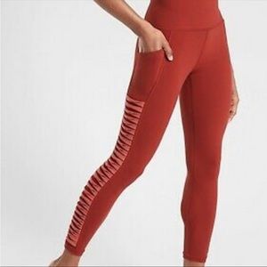 Athleta 7/8 Powervita Salutation Tight Russet Orange Size S